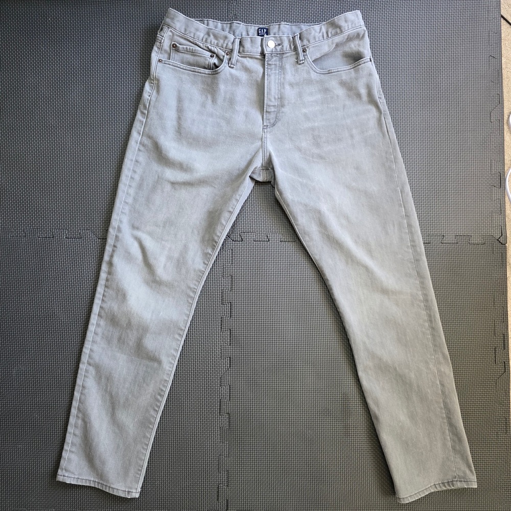Gap Denim Mens 36x32 Slim Stretch Jeans Slate Grey Classic Casual Pants